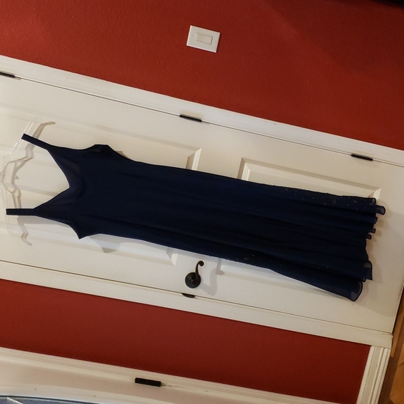 CATHERINES Navy Blue Masquerade Beaded Dress Set sz 18W Women's Plus Evening - Picture 8 of 12